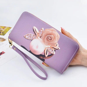 Vintage Retro Long Women's Wallet PU Leather Phone Holders Zipper Wallet