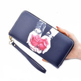 Vintage Retro Long Women's Wallet PU Leather Phone Holders Zipper Wallet