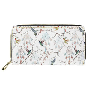 Dream Catcher Bird Print Long Wallet Girls Zipper Clutch Cartras