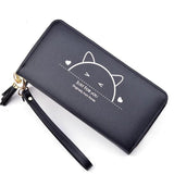 Vintage Long Woman Purse PU Leather Rfid Holder Ladies Purse Retro Zipper