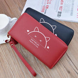 Vintage Long Woman Purse PU Leather Rfid Holder Ladies Purse Retro Zipper