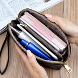 Retro Long Lady Wallets PU Leather Phone Holder Zipper Lady Wallet
