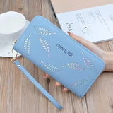 Vintage PU Leather Zipper Long Women's Wallet Phone Holder