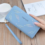 Vintage PU Leather Zipper Long Women's Wallet Phone Holder
