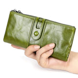 Vintage Women RFID Wallet Leather Long Purse Ladies Clutch Wallet