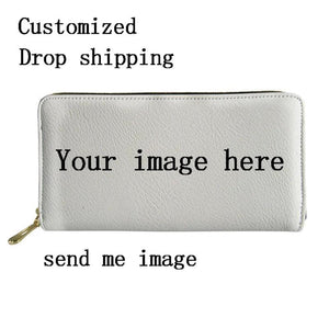 French Bulldog Printed Women's Zipper Wallet Long Leather Clutch