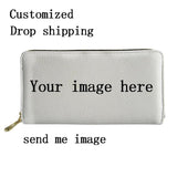 French Bulldog Printed Women's Zipper Wallet Long Leather Clutch