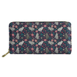 Floral Kitty Print Wallet 3D Printed Dog Animals Purse Long Wallet PU Handbag
