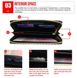 Women Schnauzer Pattern Slim Wallet Mobile Money Bag Ladies PU Leather Purse