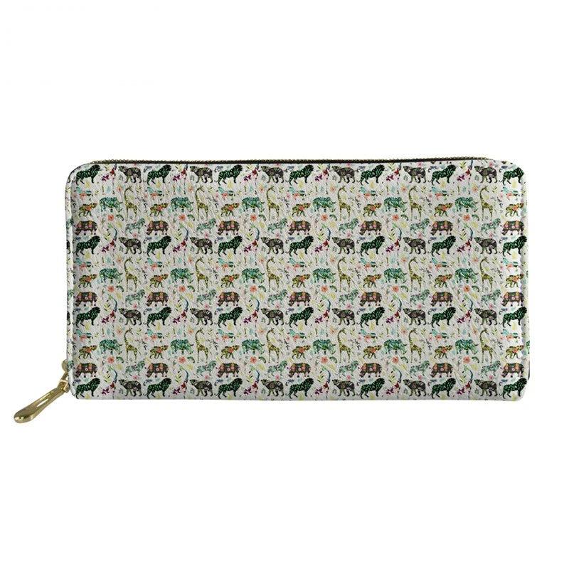 Patchwork Tropical Safari Print Travel Wallet for Women