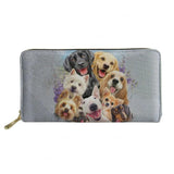 Golden Retriever Labrador Dogs Painting Women Long Wallets