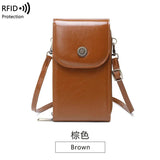 Oilskin Vertical Crossbody Bag Small Shoulder Mobile Bag