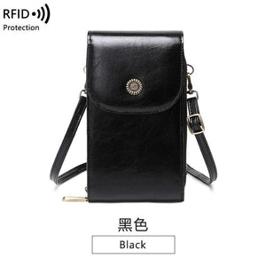 Oilskin Vertical Crossbody Bag Small Shoulder Mobile Bag