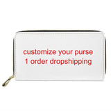 Pug Dog Print Zipper Travel Purse Woman Long Money Storage Bags