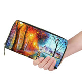 Pug Dog Print Zipper Travel Purse Woman Long Money Storage Bags