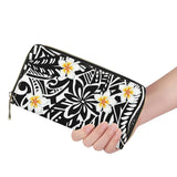Leather Hawaii Flower Polynesian Tribal Pattern Women's Wallet