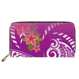 Polynesian Tribal Hawaii Flower Pattern Women's Wallet Long Purses