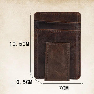 Men's Leather Wallet Oil Wax Leather Vintage Wallet