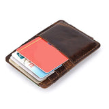 Men's Leather Wallet Oil Wax Leather Vintage Wallet