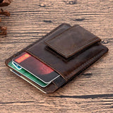 Men's Leather Wallet Oil Wax Leather Vintage Wallet