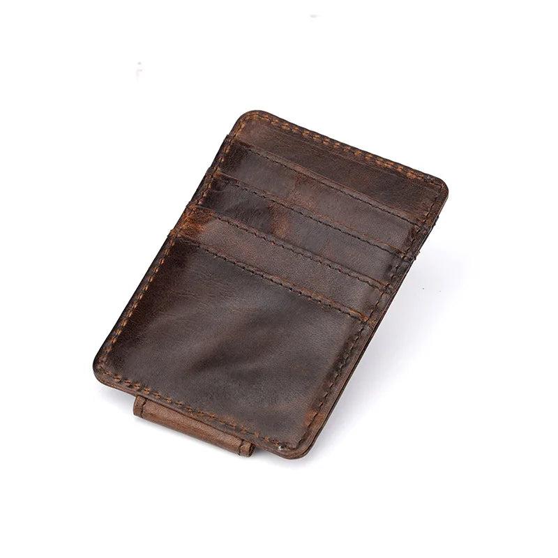 Men's Leather Wallet Oil Wax Leather Vintage Wallet