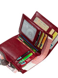 Women Wallet Leather Retro Oil Wax Cowhide Short Zipper Small Coin Purse