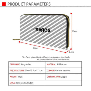 Starry Butterfly Print Long Wallet Multifunctional PU Leather Wallet