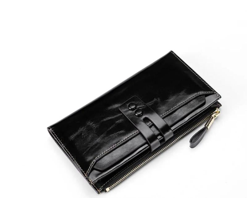 RFID Long Leather Wallet Soft Women's Clutch