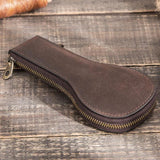 Leather Watch Storage Case Men High Zipper Vintage Jewelry Box