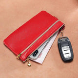 Vintage Women Coin Purse Leather Zipper Small Oil Cowhide Wallet