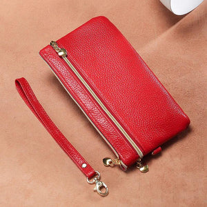 Vintage Women Coin Purse Leather Zipper Small Oil Cowhide Wallet