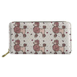 Thikin Poodle Long Wallet for Lady 3D Dog Animals Paint Women Purse