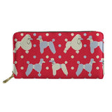 Thikin Poodle Long Wallet for Lady 3D Dog Animals Paint Women Purse