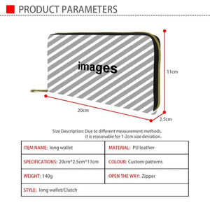 Bulldog Pattern Long Wallets Zipper Phone Bag for Girls Animals Clutch Purse