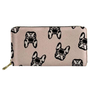 Bulldog Pattern Long Wallets Zipper Phone Bag for Girls Animals Clutch Purse