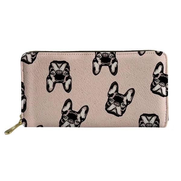 Bulldog Pattern Long Wallets Zipper Phone Bag for Girls Animals Clutch Purse