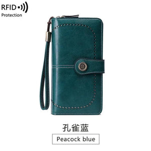 RFID Zipper Wallet for Women Large Capacity Handbag