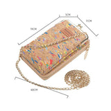 Vintage Floral Phone Purse Double Layer Faux Leather Crossbody Bag