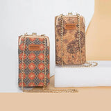 Vintage Floral Phone Purse Double Layer Faux Leather Crossbody Bag
