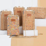Vintage Floral Phone Purse Double Layer Faux Leather Crossbody Bag