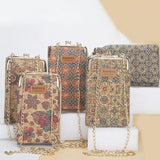 Vintage Floral Phone Purse Double Layer Faux Leather Crossbody Bag