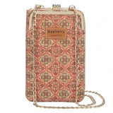 Vintage Floral Phone Purse Double Layer Faux Leather Crossbody Bag