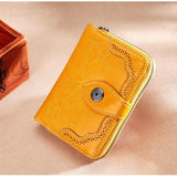 Oil Wax RFID Small Wallet Women Clutch Bag