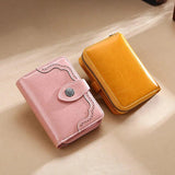Oil Wax RFID Small Wallet Women Clutch Bag
