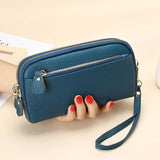 Women's Leather Wallets Multifunction Purses High Cow Leather Clutch Bags