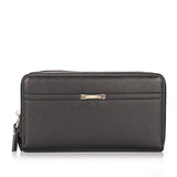 Men's Leather Clutch Wallet Double Zip Business Handbag