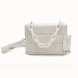 Embossed Leather Flap Crossbody Bag