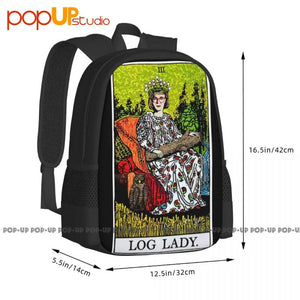 Log Lady Twin Peaks Backpack Large Capacity Schoolbag