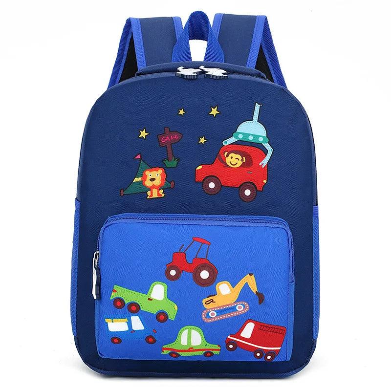 Kids Car Cartoon School Bag Boys Lightweight Backpack