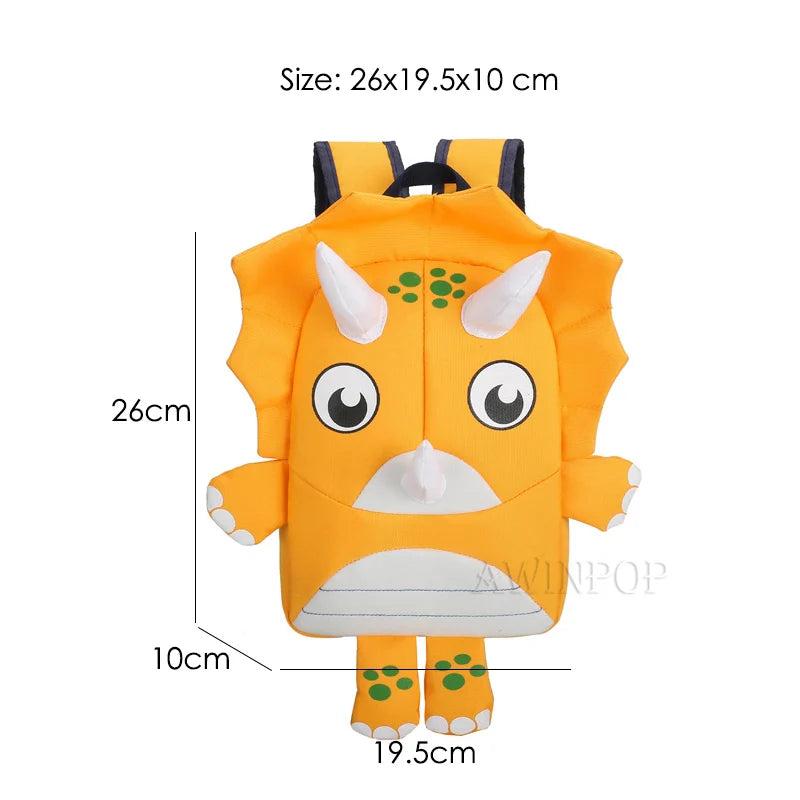 3D Triceratops School Bags for Boys Girls Animals Children Bags Toddler Kids Sch